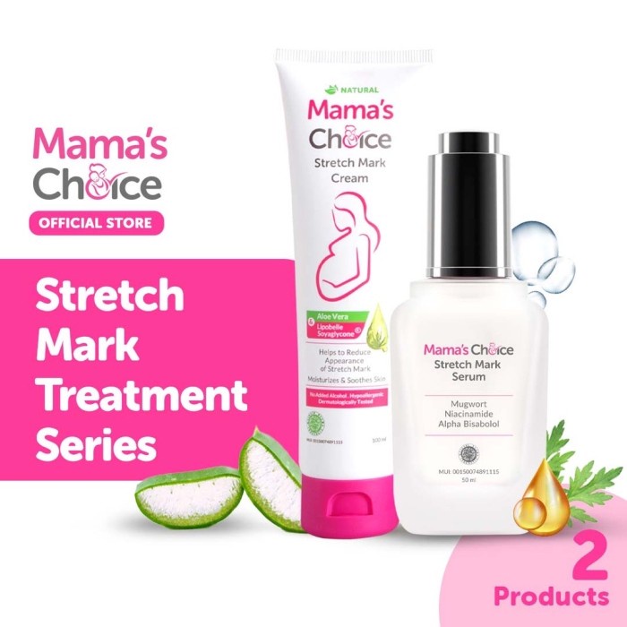 

MAMA MAMA'S CHOICE PAKET STRETCH MARK TREATMENT 2IN1 IBU HAMIL