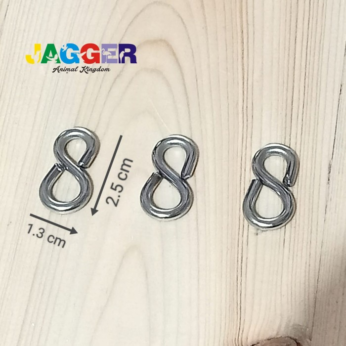 cusss order] Ring 8 sambung konektor variasi rantai stainless burung Parrot Afgrey