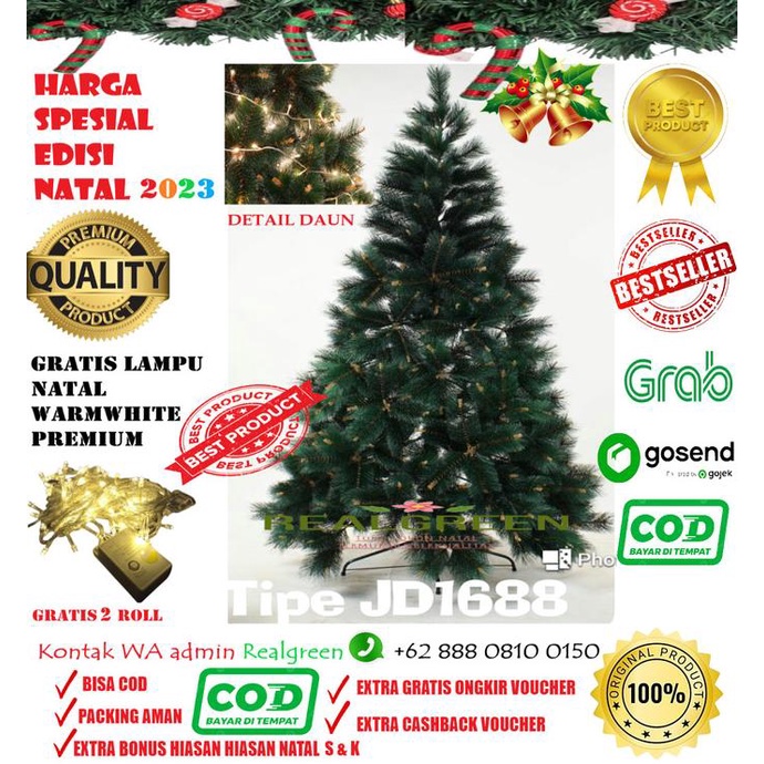 Pohon natal murah 120cm snow white pine tree JD1688/4FT