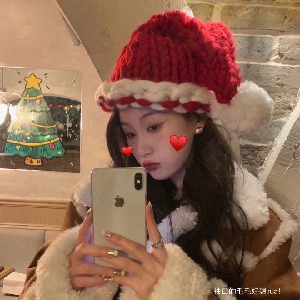 

insTopi Rajut Natal, Alat Peraga Foto Suasana Natal Dewasa, Topi Wol Merah