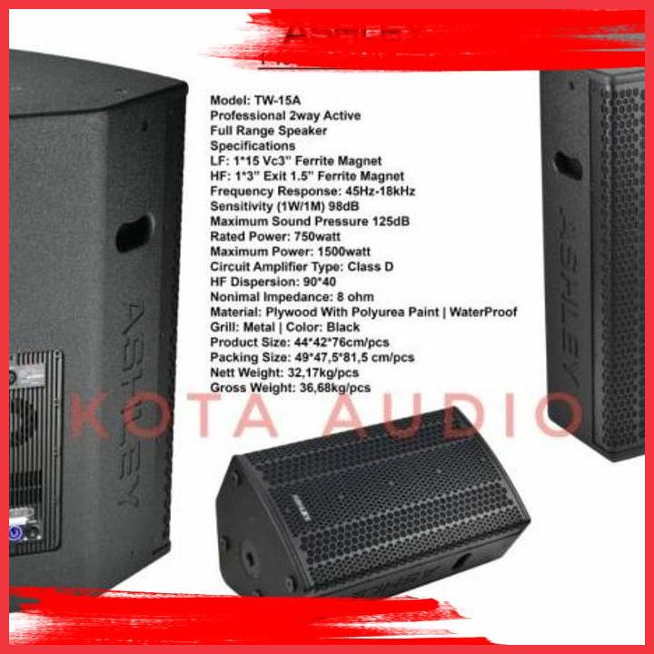 (koau) speaker aktif 15 inch ashley tw-15a / tw15a original ashley tw 15 a