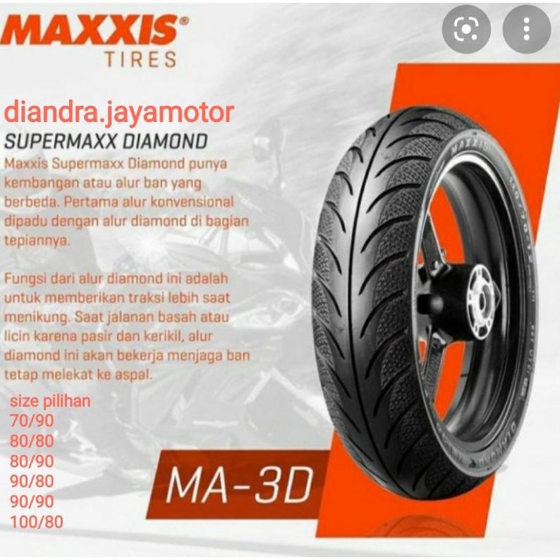 Terjangkau Ban Maxxis Diamond Ma-3Dn - Tubeless Scooter Matic Ring 14 ( 70/90 - 80/90 - 90/90 - 80/80 - 90/80 - 100/80 ) Free Pentil 100 % Origanal