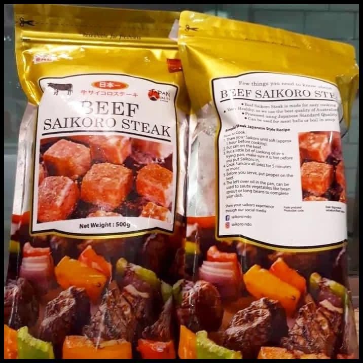 

TERBARU PREMIUM BEEF SAIKORO STEAK WAGYU CUBES 500GR / DAGING WAGYU IMPORT !!!!