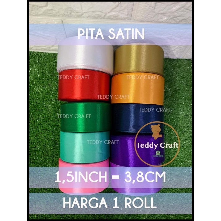 

HOT DEAL PITA SATIN 1,5" ATAU 3,8 CM PITA KADO CRAFT KERAJINAN TANGAN