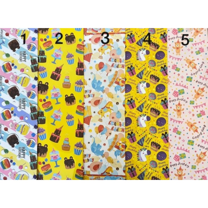 

kertas kado motif Happy Birthday wrapping paper birthday party