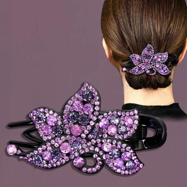 Jepitan bunga korea jepit rambut dewasa - Jepit Rambut Pesta Kristal Sanggul Manik Modern Aksesoris 