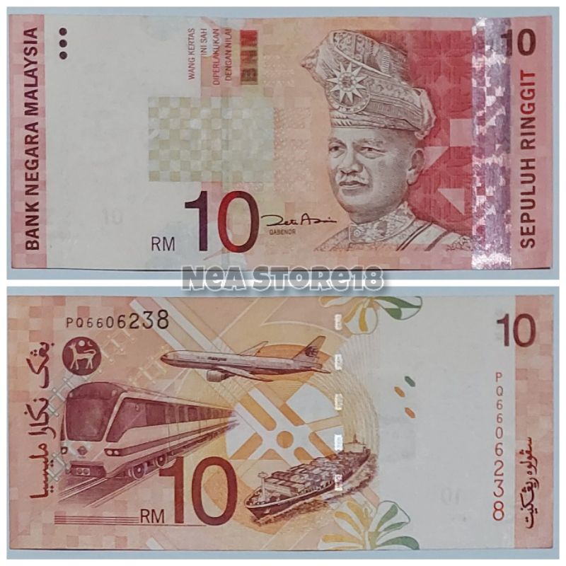 Souvenir Hadiah Uang Kuno Malaysia 10 Ringgit Old Series