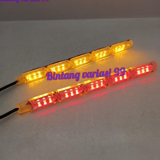 Lampu Drl Sein Running Alis Cristal 2 Warna 2Tone 15Cm Motor Mobil Dc