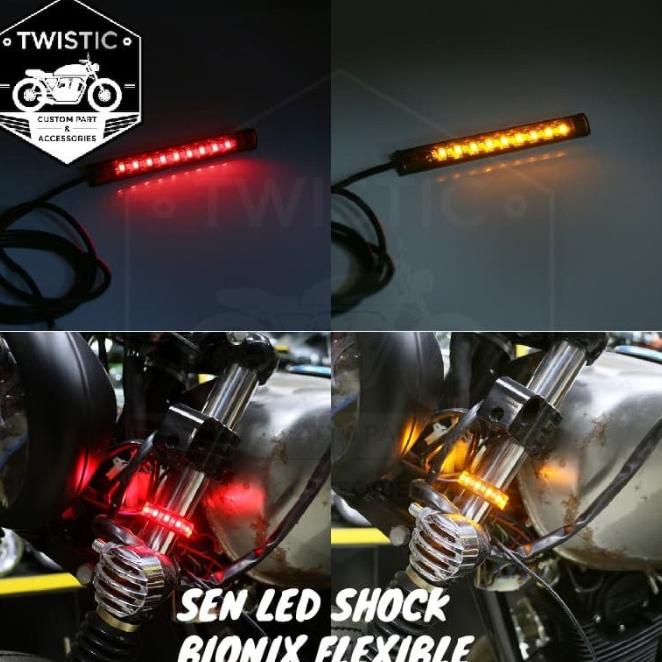 Lampu Sen Sein Shock Depan Led Fleksible Strip Bionix Motor