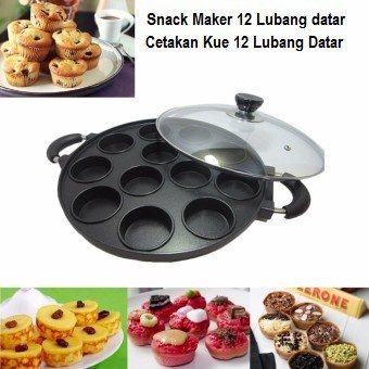 Cetakan Kue Martabak Mini Happy Call 12 Lubang Datar Kue Lumpur Loyang