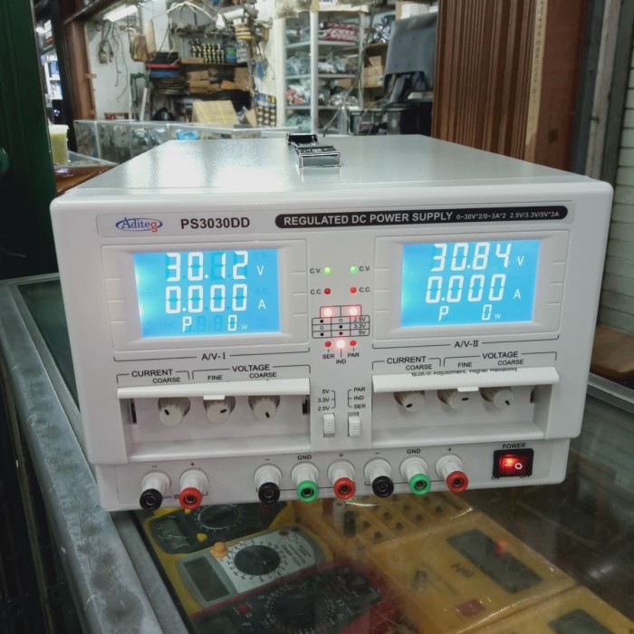 Aditeg PS3030DD, DC Power Suplly 2 CH 0-30V/ 0-3A -Lulas G