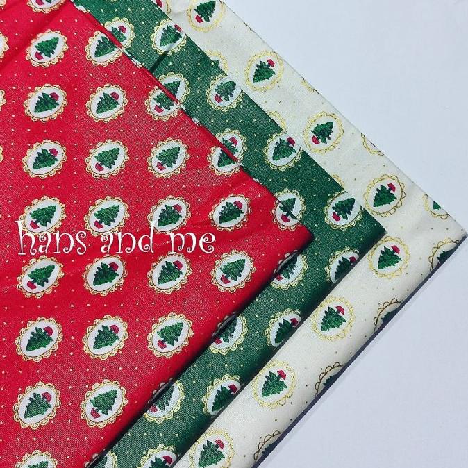 Kuntistore_26 // Kain Perca Motif Pohon Natal (Per Set) Original