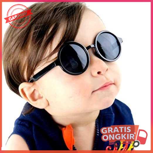 Kacamata Hitam Anak Anti UV Round Vintage Style WF52