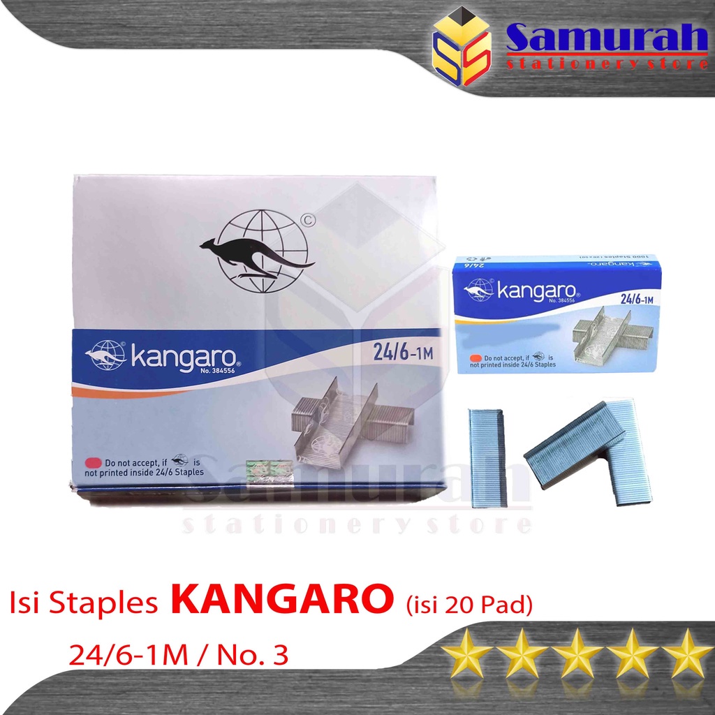 

Isi Staples Kangaro 24/6 1M / Refill Stapler No. 3 / Isi Stepler Hekter Besar Kanggaro 24/6-1M