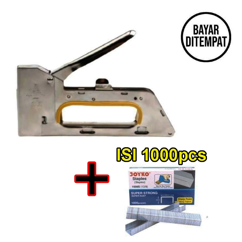 

Paket Staples Gun Taer + Isi Atau Refil 13/8 Stapler Jok Staples Stepler Stepler Gun Stapler Stapler