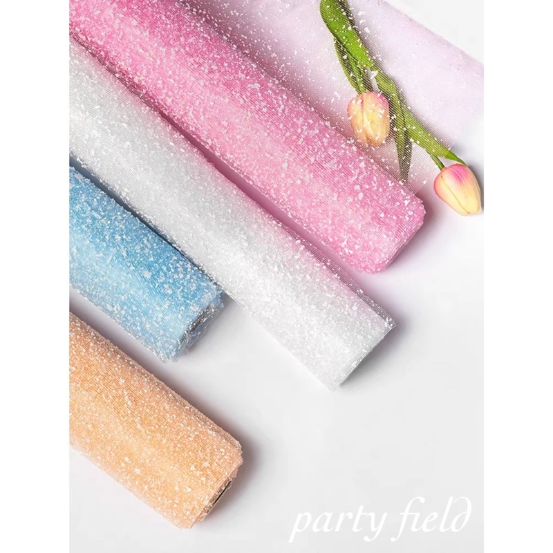 

[1Roll/3.6Meter] Xds Snowy Flower Bouquet Wrapping Mesh Roll / Kertas Buket Bunga Salju Roll / Roll