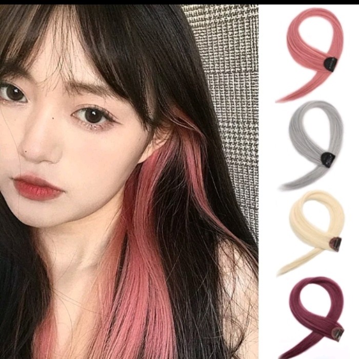 HAIRCLIP OMBRE LURUS PANJANG HARI EXTENSION CLIP RAMBUT WARNA