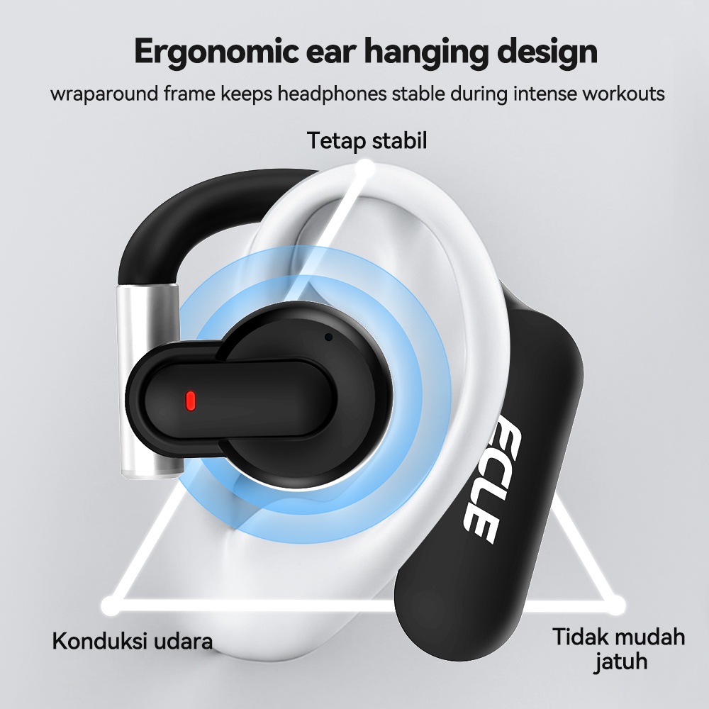 Ecle Tws Bluetooth Earphone Air Conduction W01 Headset Bluetooth Hifi Stereo Headphone Wireless 5.3
