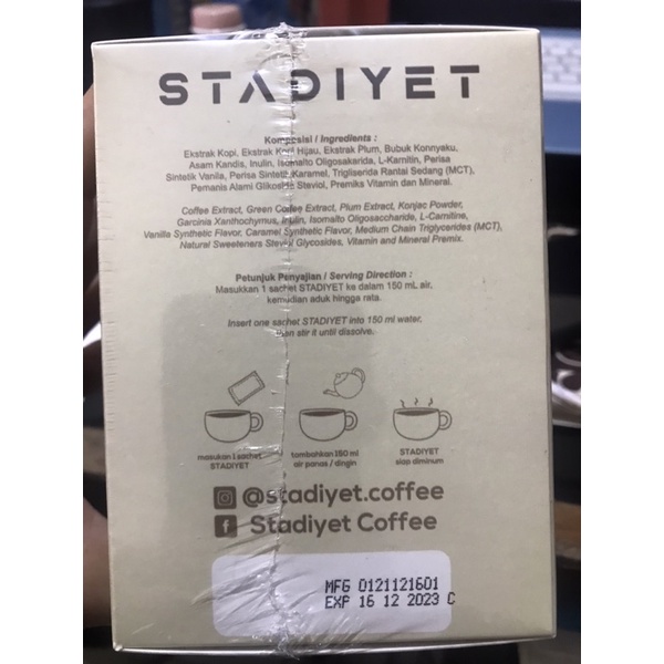 

Stadiyet Coffee, Coffee Box 10 Sachet, Kopi ,Zero Sugar