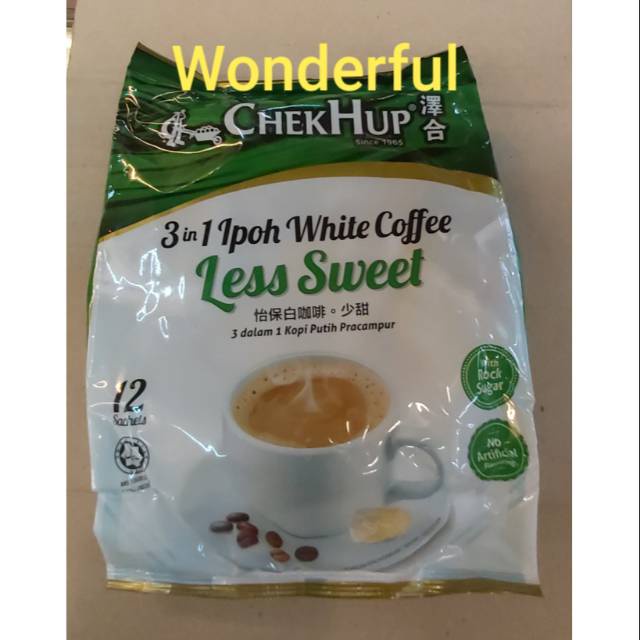 

Chek Hup 3 In 1 White Coffee Less Sweet (12 Sacet)