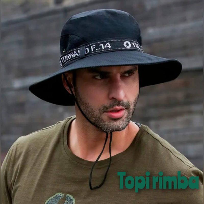 topi rimba pria lebar varian 5 warna-import