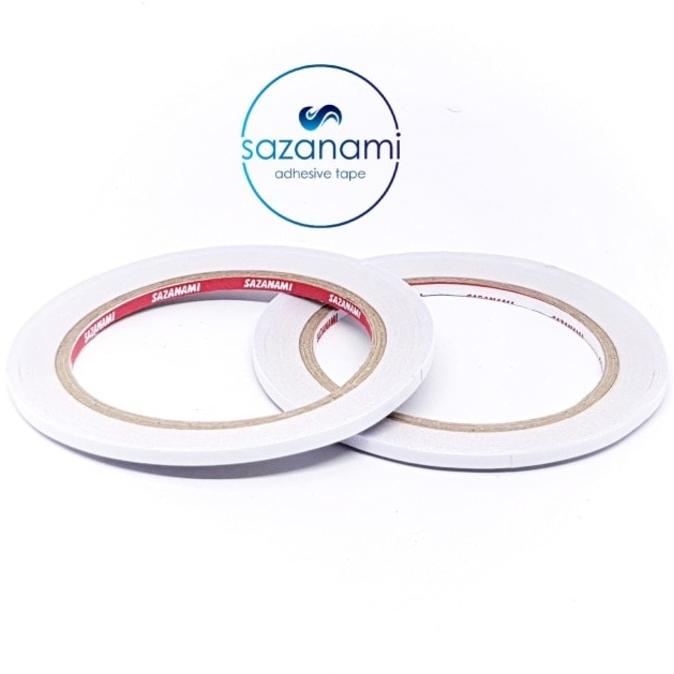 

New DOUBLE TAPE 8MM x 18 METER DOUBLETAPE KERTAS PUTIH SAZANAMI ISI 35ROLL ,.