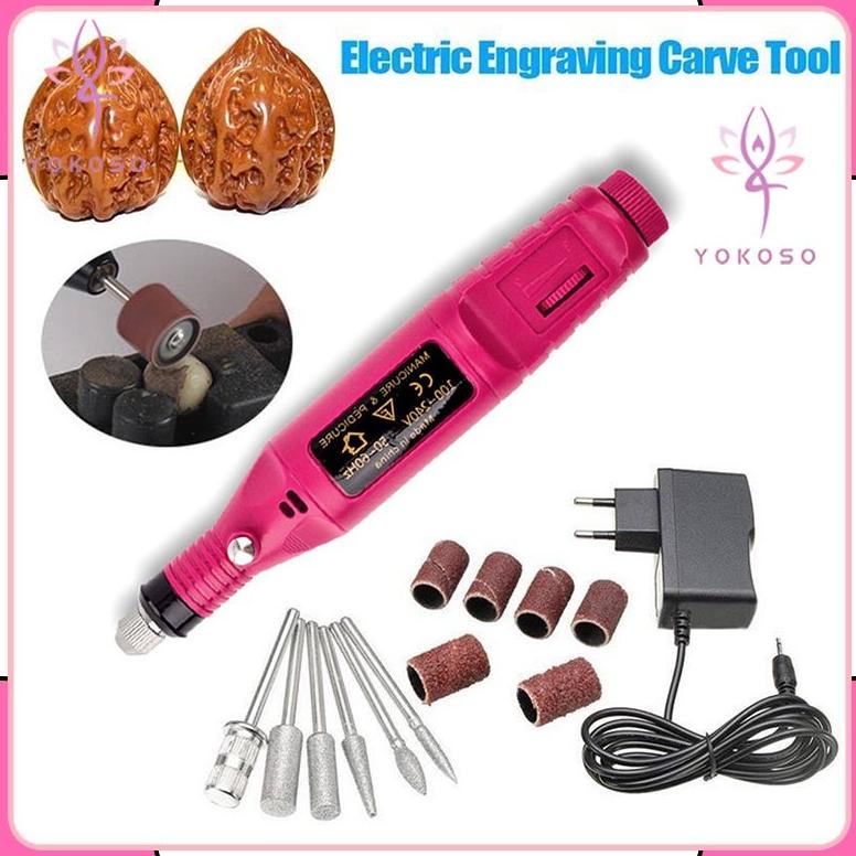 Promo 12.12 Bor Mini / Bor Mini Listrik / Drill Nail Art / Bor Kecil / Nail Drill / Alat Porting / K