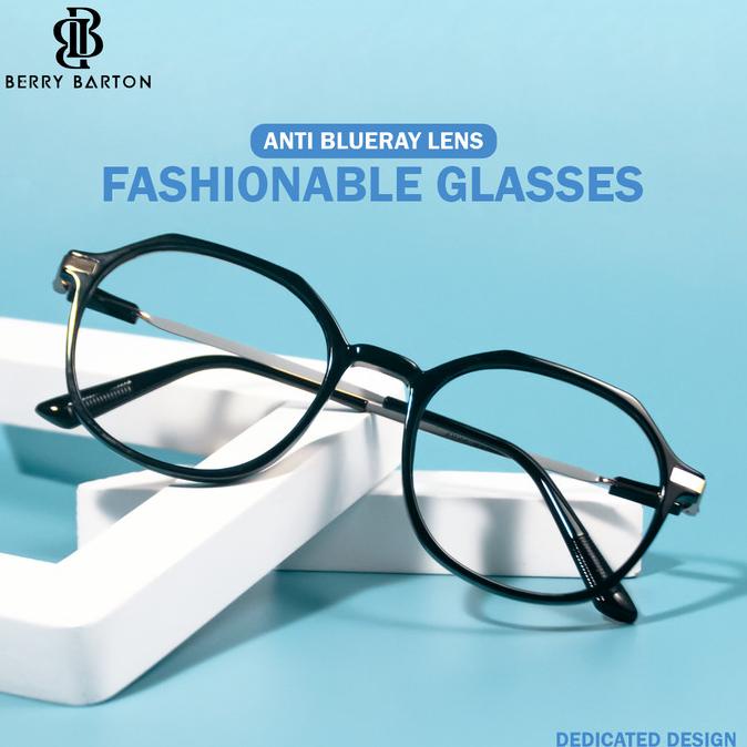 Berrybarton Kacamata Segi Enam Frame Terbaru Anti Anti Radiasi T2053