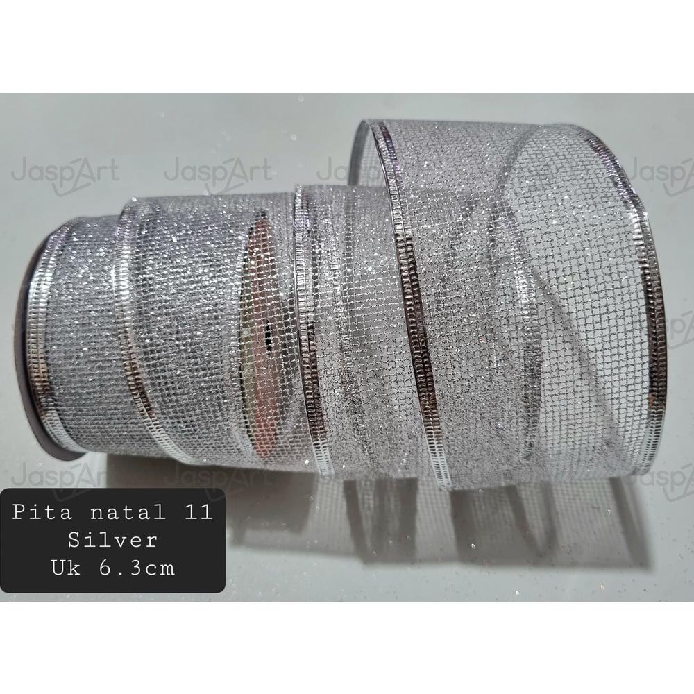 

Big Sale] Pita Glitter Natal Pinggir Kawat Pita Parcel Pita Christmas Pita Hiasan Cantik Lebar 6.3Cm Murah