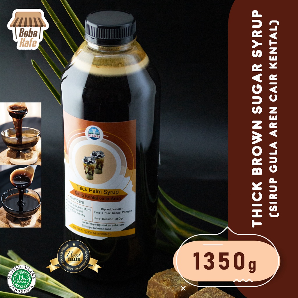 

Thi Brown Sugar Syrup Pilari / Sirup Gula Aren Cair Kental Pilari 1350 Gr