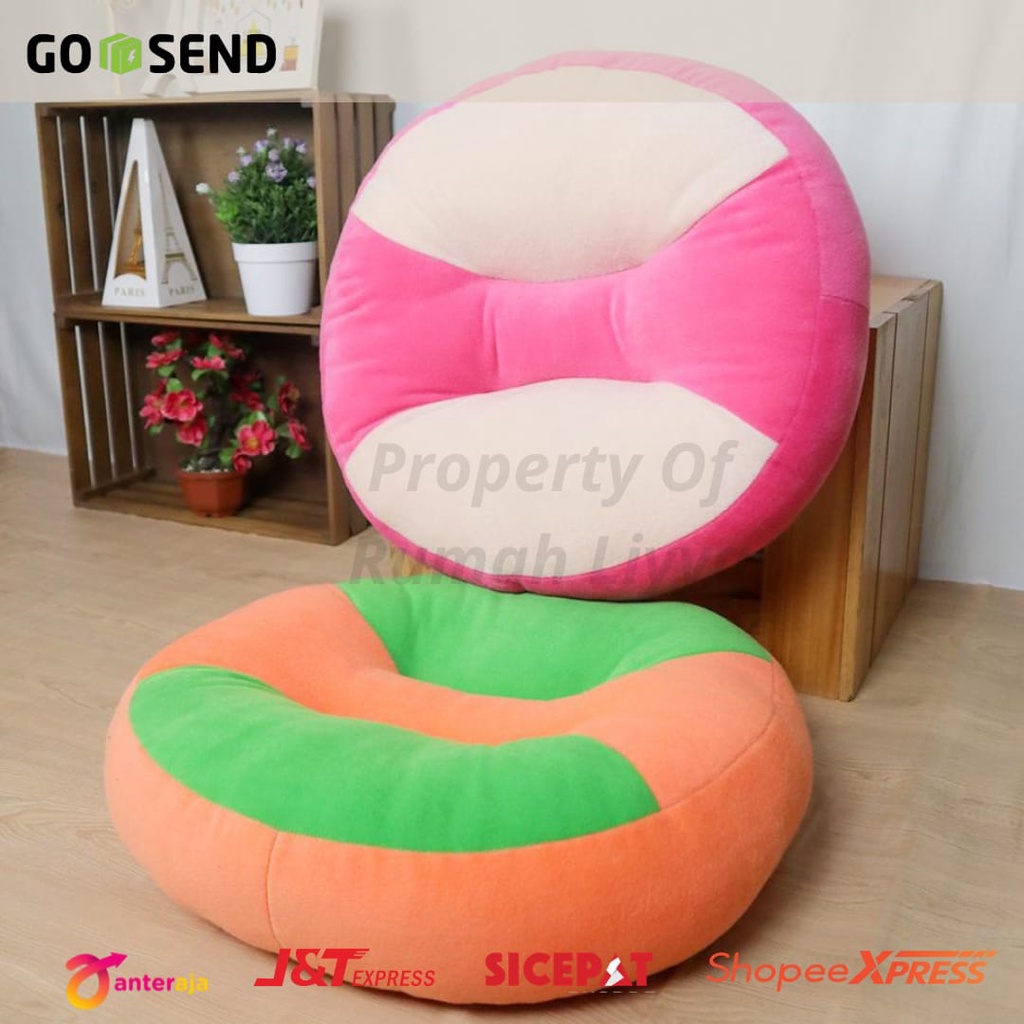 Rumahliyya Round Cushion Ball - Alas Duduk Bulat Size 45Cm Jumbo - Bantal Duduk Santai Lesehan