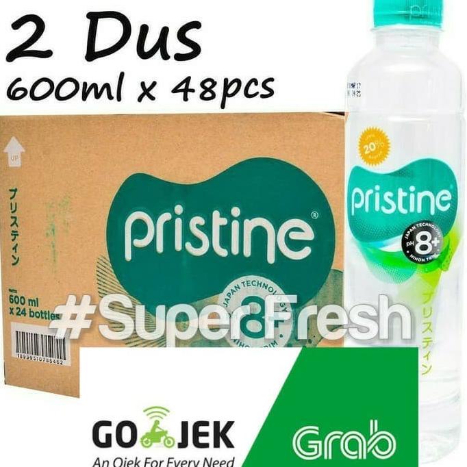 

Pristine water 600 ml x 48 botol+Air Minum Pristine+Air Alkali (2Dus)