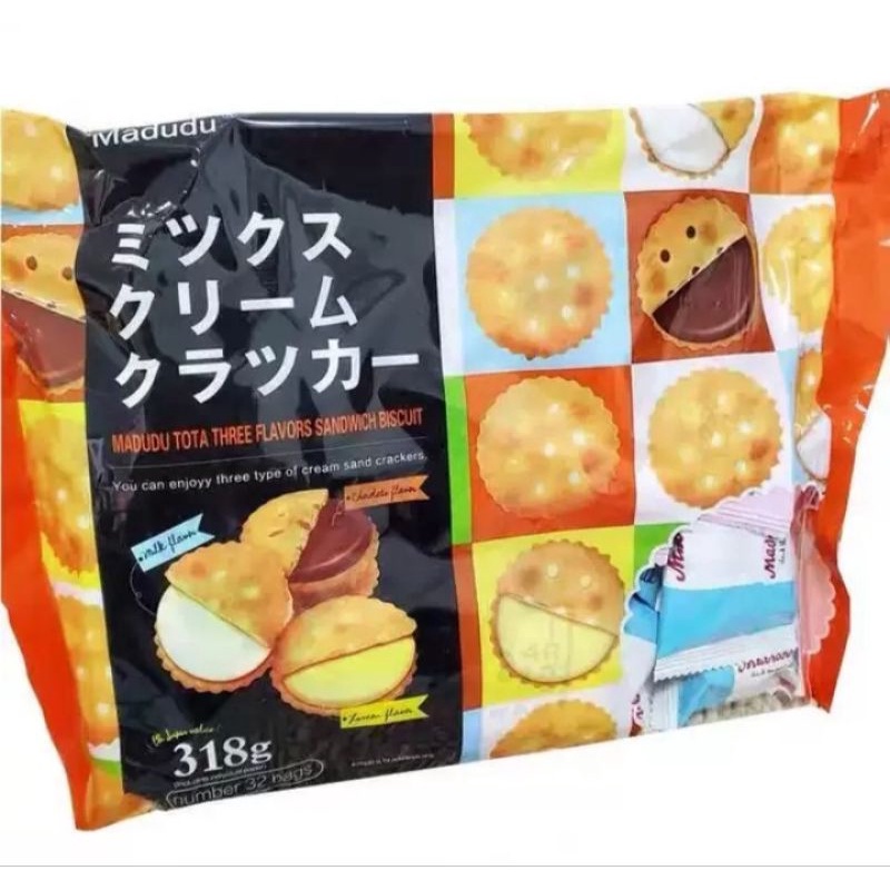 

[Buy 1 Get 1] Madudu Tota Three Flavors Sandwich Biskuit 318 Gram