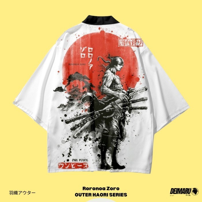 KOSTUM BAJU JEPANG KIMONO PENDEK HAPPI HAORI RORONOA ZORO