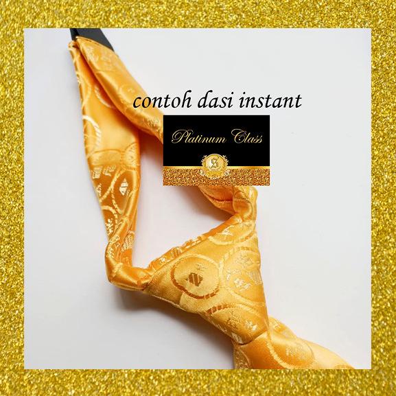 Dasi Imlek Cheongsam Gold Golden Coin Pria Set Pocket Square Instant