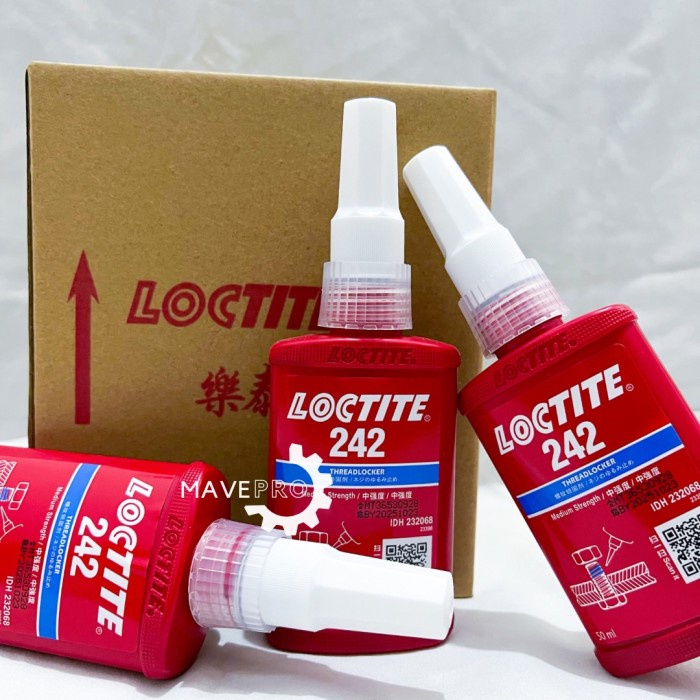 Ready Loctite 242 Threadlocker Lem Baut Medium Strength 50ml