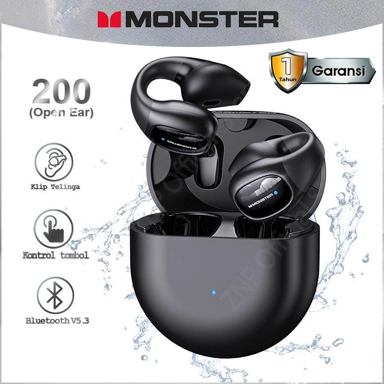 Kualitas No 1 Monster Open Ear 200 Pro Earphone Nirkabel Bluetooth Konduksi Tulang Headphone V5.3 Bo