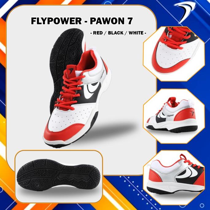 SEPATU BADMINTON SHOES FLYPOWER PAWON 7 ORIGINAL-RED BLACK WHITE