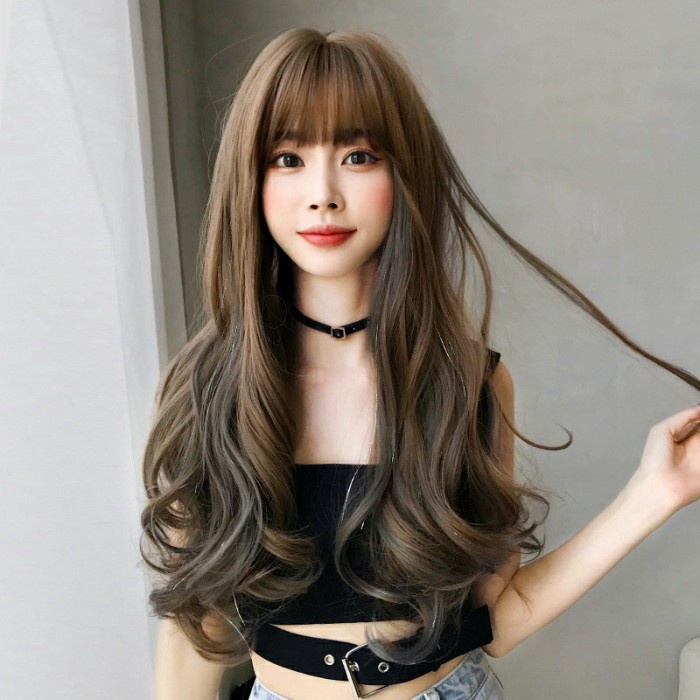 Wig Glitter Wig Korea Glitter Wig Panjang Wig Wanita 10229 68Cm