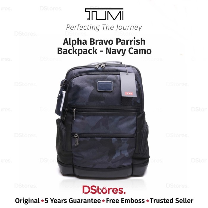 ✨New Tumi Alpha Bravo Parrish Backpack - Navy Camo Berkualitas