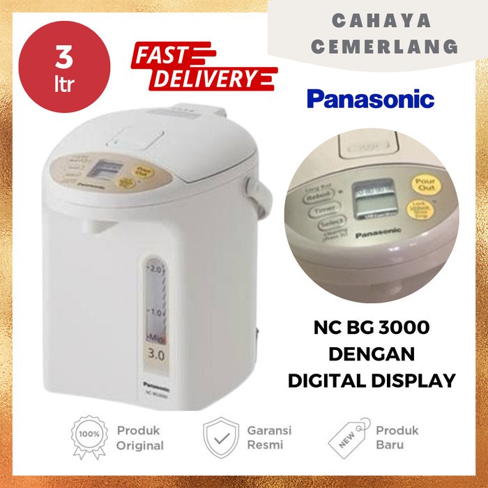 ✨New Ori Panasonic Electric Thermo Pot Nc- Bg 3000  Beige Terbatas