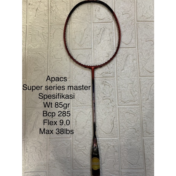 Raket Badminton Apacs Super Series Master Grip 4Ug2 Kuat Max 38Lbs Ori Terpopuler