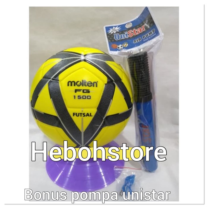 Bola Futsal Molten Original+Pompa Bola Unistar Ori Terpopuler