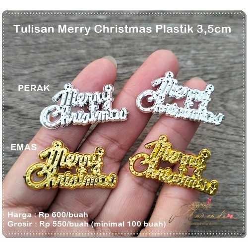 

NATL-13 : Tulisan / Plat Natal Merry Christmas Plastik 35cm per - emas Limited Stock