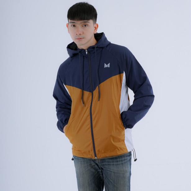 Jaket Pria Kece Abizz Mothbless Windbreaker Colour Block Navy Cube