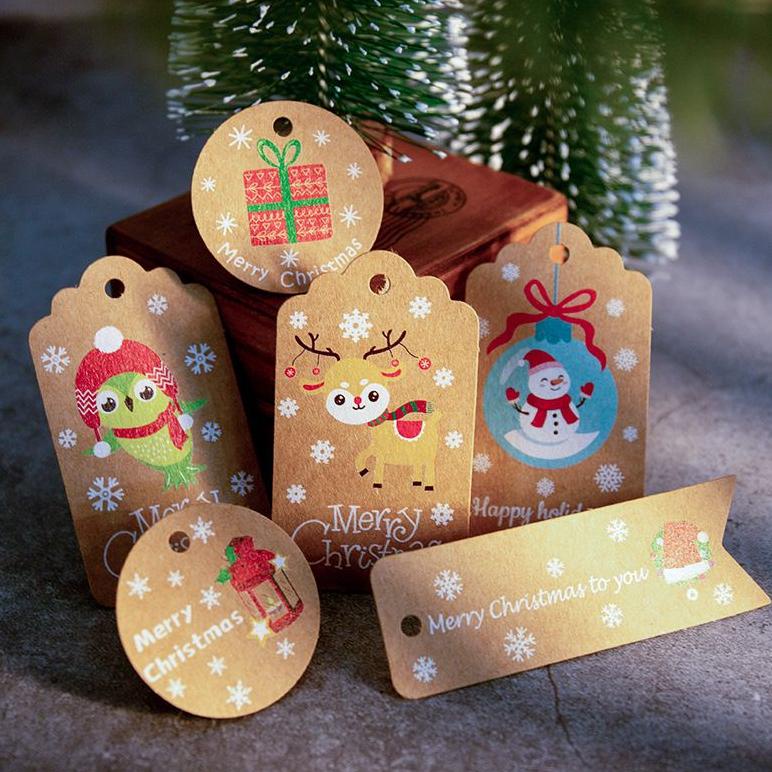 

11.11 Hang Tag Natal Merry Christmas 50Set Label Gift Box Htn01 Murah