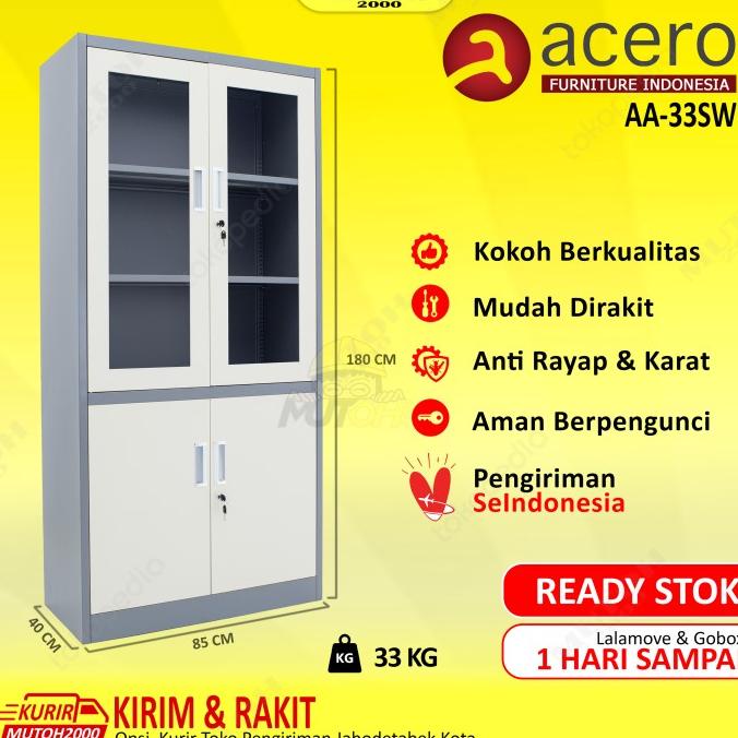 

Dubahstore Acero Aa-33Sw Lemari Arsip Besi Full Plat - Pintu Kombinasi Swing Limited Edition