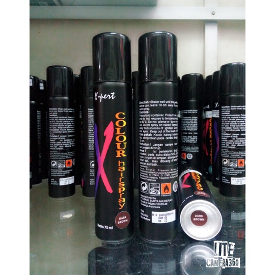 Promo Xpert Hair Spray Color Dark Brown 75Ml