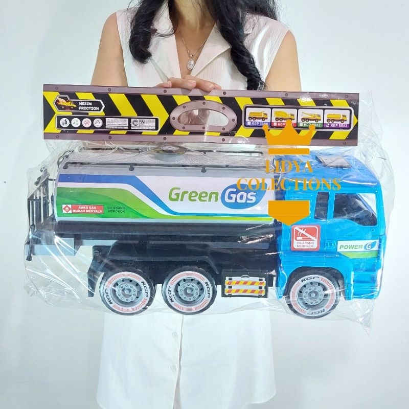 Mainan Truk Tangki Ukuran Besar - Truk Gas Roda Friction Bahan Tebal