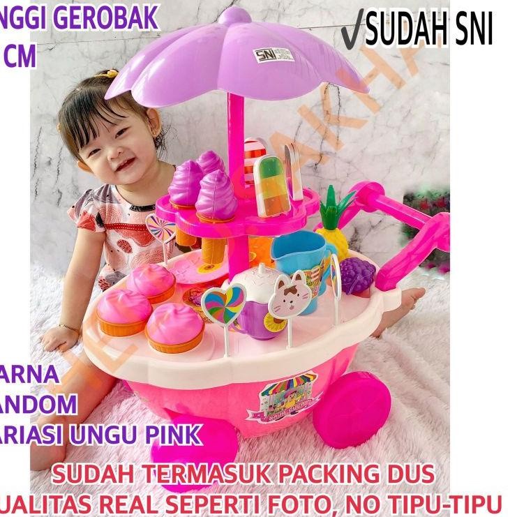 Mainan Gerobak Es Krim Dorong Ukuran Jumbo